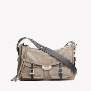 Rag & Bone Beige and Black Field Messenger Genuine Leather & Suede Bag